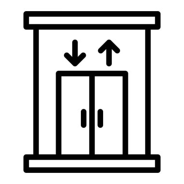 Asansör Vektör Simgesi Tasarım Çizimi