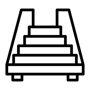 Merdiven Vektörü Simgesi Tasarım Çizimi