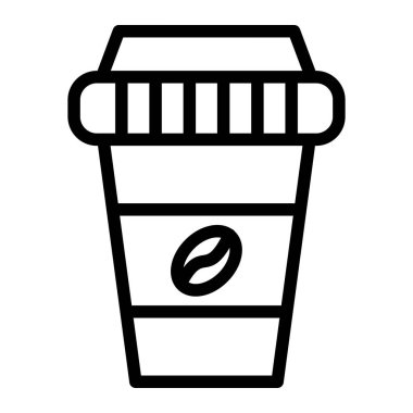 Kahve Vektörü Simgesi Tasarım Çizimi