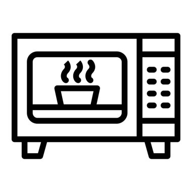 Mikrodalga Vektör Simgesi Tasarım İllüstrasyonu