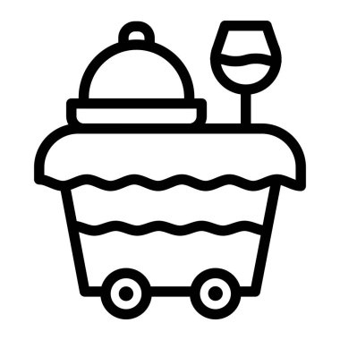 Gıda Tramvayı Vektör Simgesi Tasarım Çizimi