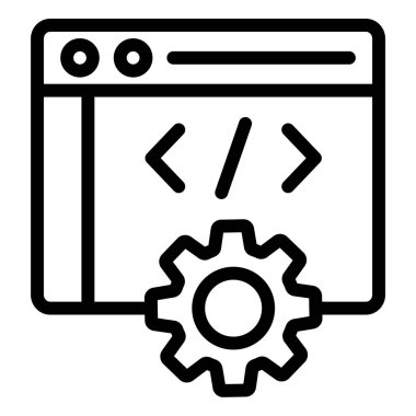 Web Geliştirme Vektörü Simgesi Tasarım İllüstrasyonu