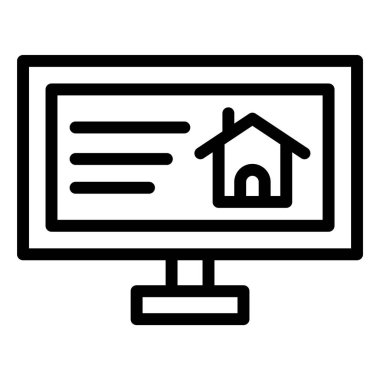 Bilgisayar evi Vektör Simgesi Tasarım İllüstrasyonu