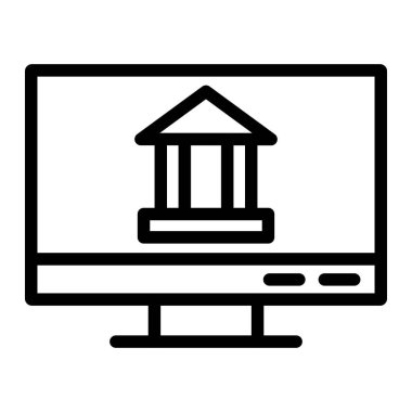 Çevrimiçi bankacılık Vektör Simgesi Tasarım İllüstrasyonu