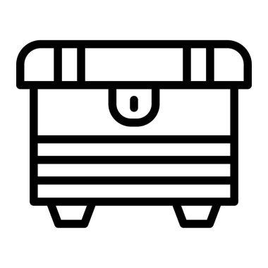 Hazine Kutusu Vektör Simgesi Tasarım İllüstrasyonu