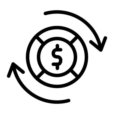 Para akışı Vektör Simgesi Tasarım İllüstrasyonu