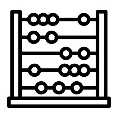 Abaküs Vektör Simgesi Tasarım Çizimi