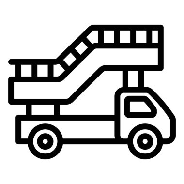 Merdiven Kamyonu Vektör Simgesi Tasarım İllüstrasyonu