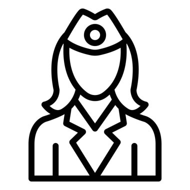 Uçuş Görevlisi Vektör Simgesi Tasarım İllüstrasyonu