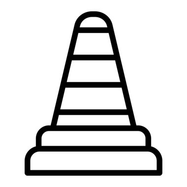 Trafik Konisi Vektör Simgesi Tasarım İllüstrasyonu