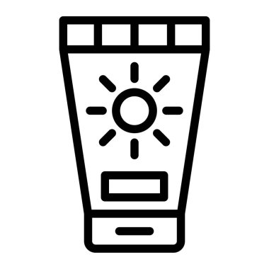 Güneş kremi Vektörü Simgesi Tasarımı Çizimi