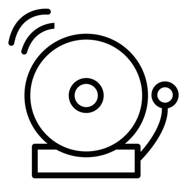 Okul Çanı Vektör Simgesi Tasarım Çizimi