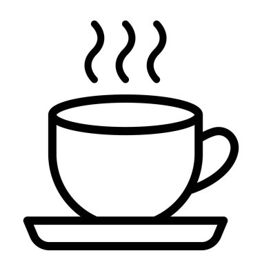Sabah Kahvesi Vektör Simgesi Tasarım Çizimi