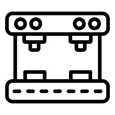 Kahve Makinesi Vektör Simgesi Tasarım Çizimi