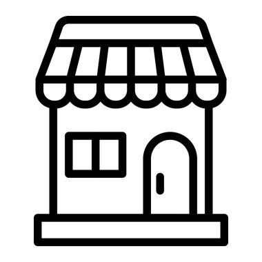 Dükkan Vektörü Simgesi Tasarım İllüstrasyonu