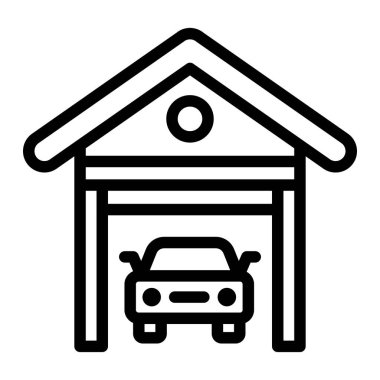 Garaj Vektörü Simgesi Tasarım İllüstrasyonu