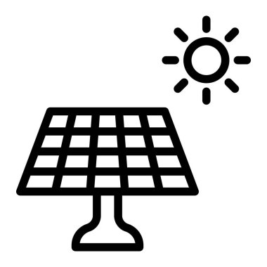 Güneş Paneli Vektör Simgesi Tasarım İllüstrasyonu