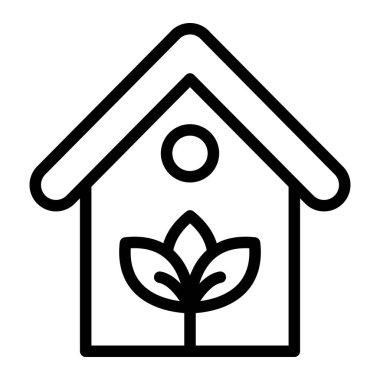 Eko Ev Vektör Simgesi Tasarım İllüstrasyonu