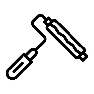 Boya Roller Vector Simgesi Tasarım İllüstrasyonu