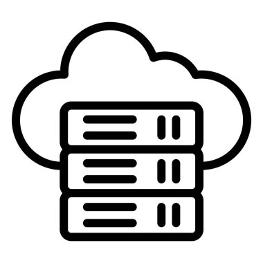 Veritabanı Vektör Simgesi Tasarım İllüstrasyonu