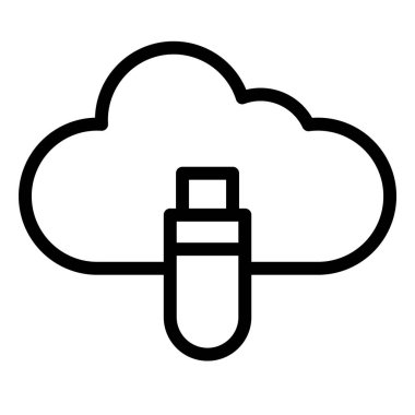 USB Vektör Simgesi Tasarım İllüstrasyonu