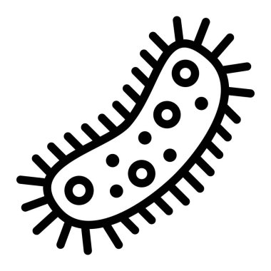 Bakteri Vektörü Simgesi Tasarım İllüstrasyonu