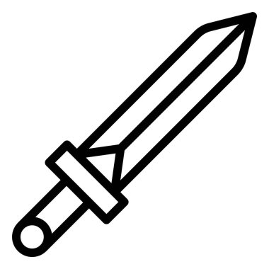 Kılıç Vektörü Simgesi Tasarım İllüstrasyonu