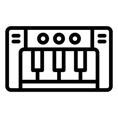 Piyano Vektörü Simgesi Tasarım İllüstrasyonu