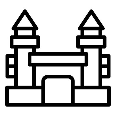 Şişirilebilir Kale Vektör Simgesi Tasarım İllüstrasyonu