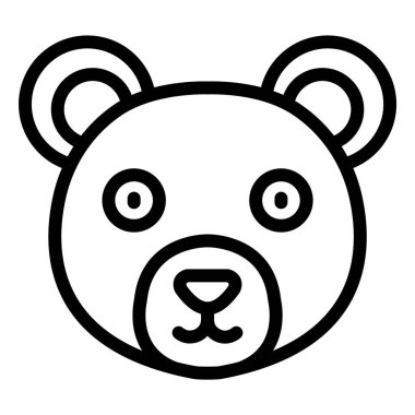 Ayı Vektörü Simgesi Tasarım İllüstrasyonu