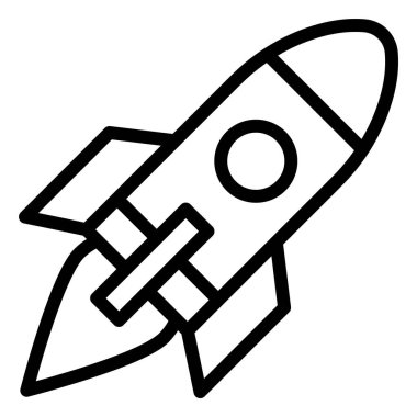 Roket Vektör Simgesi Tasarım Çizimi