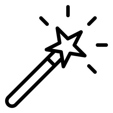 Sihirli değnek vektörü Simge Tasarımı İllüstrasyonu