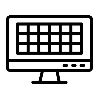 Izgara Vektörü Simgesi Tasarım Çizimi