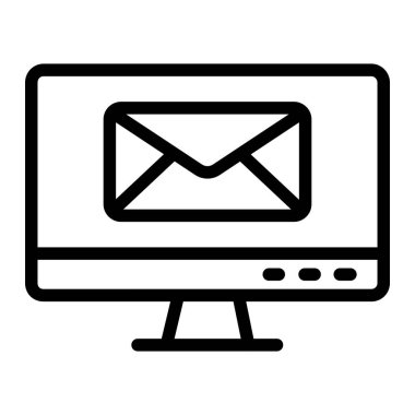 E- posta Vektörü Simgesi Tasarım İllüstrasyonu
