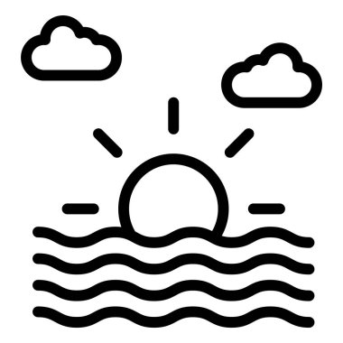 Sunset Vektör Simgesi Tasarım İllüstrasyonu