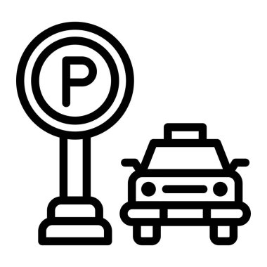 Park Vektörü Simgesi Tasarım İllüstrasyonu