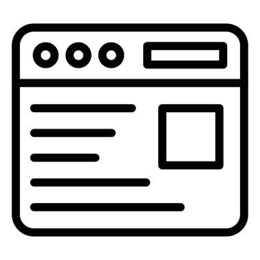 Web Sitesi İçerik Vektörü Simgesi Tasarım İllüstrasyonu