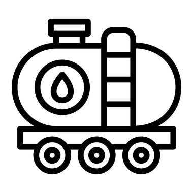 Tank vagonu Vektör Simgesi Tasarım İllüstrasyonu