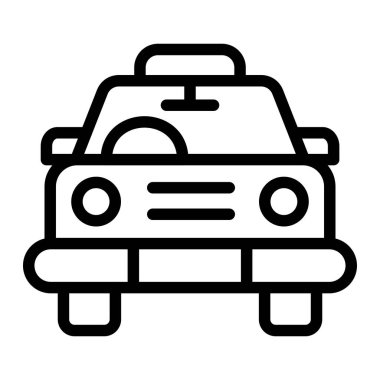 Taksi Vektörü Simgesi Tasarım Çizimi