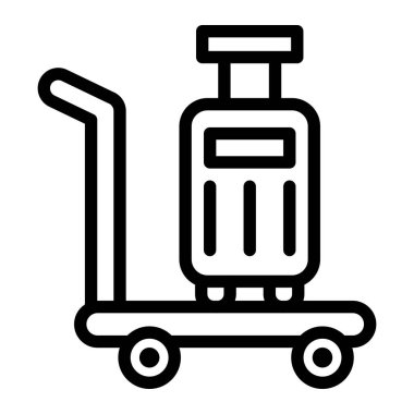 Bagaj Vektörü Simgesi Tasarım İllüstrasyonu