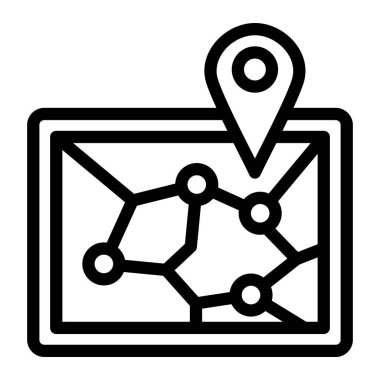 Demiryolu haritası Vektör Simgesi Tasarım İllüstrasyonu