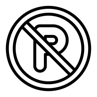 Otopark Vektörü Simgesi Tasarımı Çizimi Yok