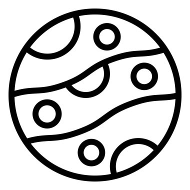 Gezegen Vektörü Simgesi Tasarım Çizimi