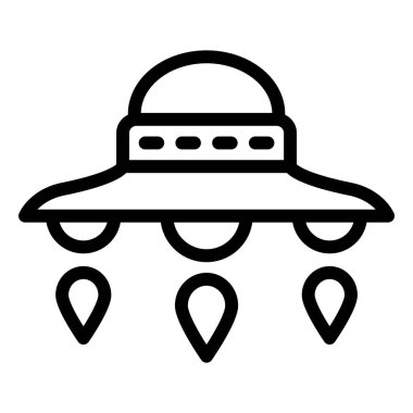 UFO vektör simgesi tasarımı illüstrasyonu
