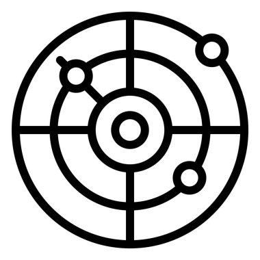 Radar Vektör Simgesi Tasarım Çizimi