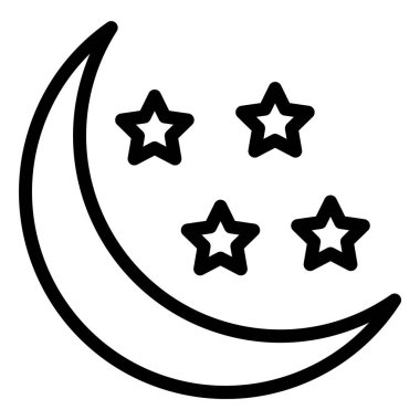 Yarım Ay Vektör Simgesi Tasarım Çizimi