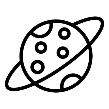 Satürn Vektör Simgesi Tasarım İllüstrasyonu