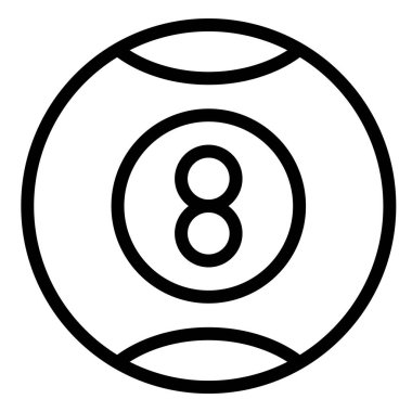 Bilardo topu Vektör Simgesi Tasarım İllüstrasyonu