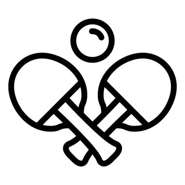 Masa Tenisi Vektörü Simgesi Tasarım İllüstrasyonu