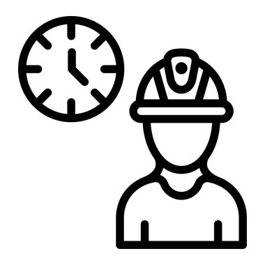 Çalışma saatleri Vektör Simgesi Tasarım İllüstrasyonu